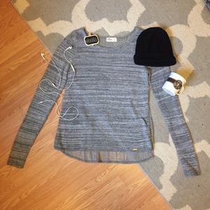 Hollister grey sweater with lacing in the back